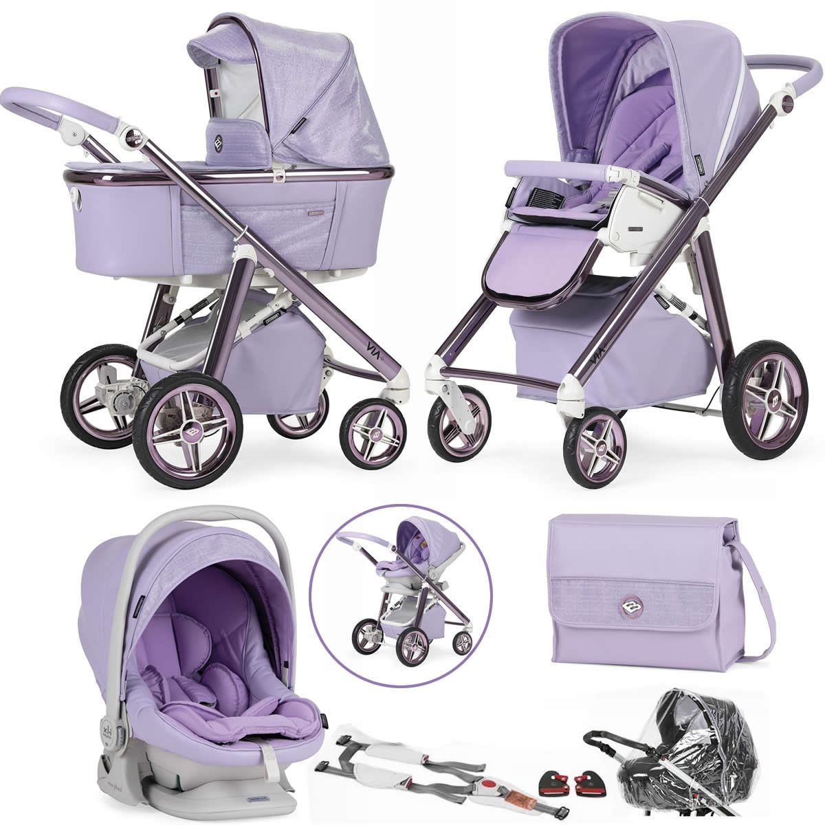 Lavender car seat and stroller best sale